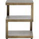Rubix 23.5 X 18 inch Grey / Antique Brass End Table